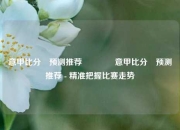 意甲比分⚽预测推荐🏆意甲比分⚽预测推荐 - 精准把握比赛走势