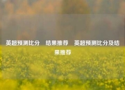 英超预测比分⚽结果推荐⚾英超预测比分及结果推荐