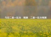 今日二串一比分⚽预测⚾二串一比分预测