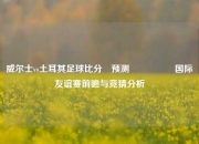 威尔士vs土耳其足球比分⚽预测🎖️国际友谊赛前瞻与竞猜分析