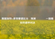 斯图加特vs多特蒙德比分⚽预测🥉一场精彩的德甲对决
