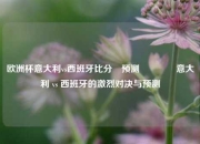 欧洲杯意大利vs西班牙比分⚽预测🥇意大利 vs 西班牙的激烈对决与预测