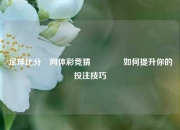 足球比分⚽网体彩竞猜👍如何提升你的投注技巧