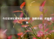 今日足球比赛预测与推荐⚽洞察市场，把握未来