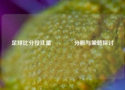 足球比分投注量🏅分析与策略探讨