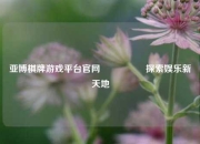亚博棋牌游戏平台官网🎖️探索娱乐新天地
