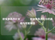 欧宝体育改比分🥇欧宝体育改比分的真相与可能原因
