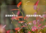 菠菜棋牌平台🥈探索游戏新世界