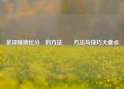 足球预测比分⚽的方法✌️方法与技巧大盘点