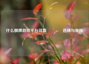 什么棋牌游戏平台可靠🥎选择与保障
