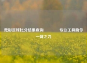 竞彩足球比分结果查询🏅专业工具助你一臂之力