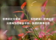 世界杯比分查询🥈实时更新！世界杯比分查询为您带来专业、快速的赛事信息