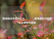 雪缘园足球竞彩比分🏀雪缘园足球竞彩比分解析与预测