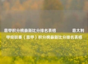 意甲积分榜最新比分排名表格🥈意大利甲级联赛（意甲）积分榜最新比分排名表格