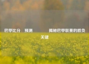巴甲比分⚽预测🏅揭秘巴甲联赛的胜负关键
