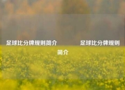 足球比分牌规则简介👍足球比分牌规则简介