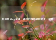 足球比分app买球⚾让您的游戏体验更上一层楼！