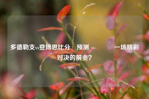 多德勒支vs登博思比分⚽预测🏅一场精彩对决的前兆？