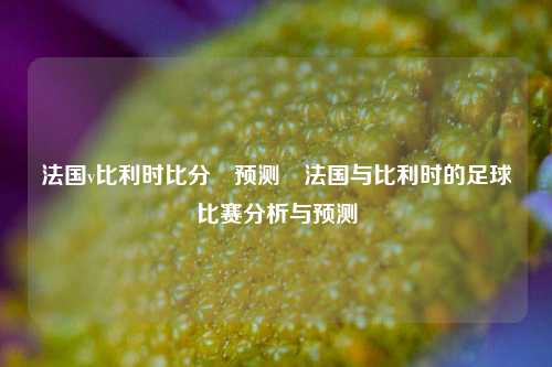 法国v比利时比分⚽预测⚽法国与比利时的足球比赛分析与预测