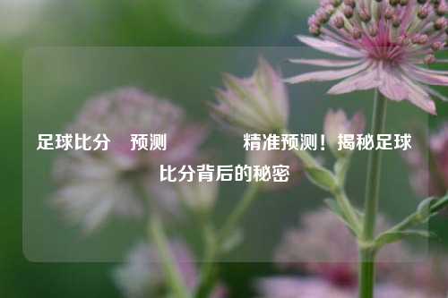 足球比分⚽预测👉精准预测！揭秘足球比分背后的秘密