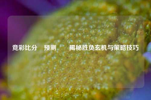 竞彩比分⚽预测✌️揭秘胜负玄机与策略技巧