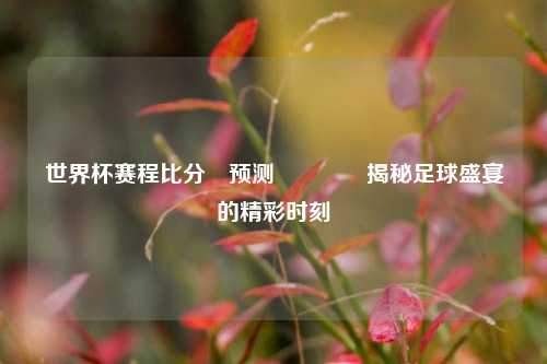 世界杯赛程比分⚽预测👈揭秘足球盛宴的精彩时刻