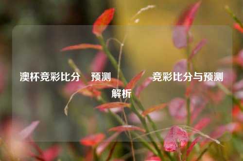 澳杯竞彩比分⚽预测🥈竞彩比分与预测解析