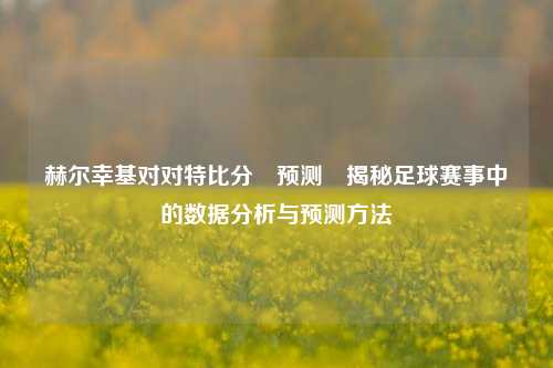 赫尔幸基对对特比分⚽预测⚽揭秘足球赛事中的数据分析与预测方法