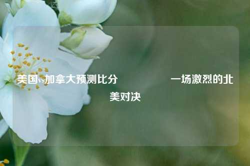 美国vs加拿大预测比分⚽🏆一场激烈的北美对决