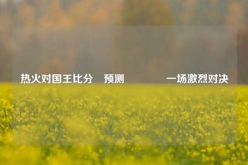 热火对国王比分⚽预测🏐一场激烈对决