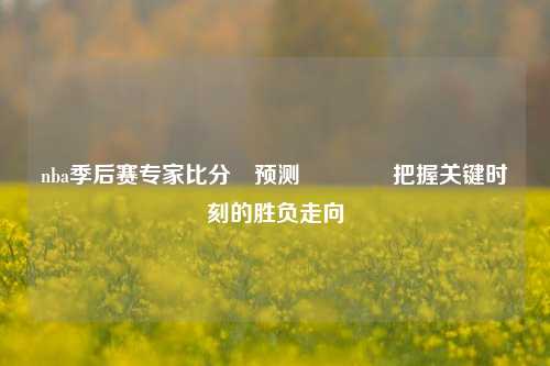 nba季后赛专家比分⚽预测🥉把握关键时刻的胜负走向