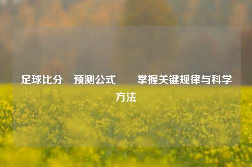 足球比分⚽预测公式✌️掌握关键规律与科学方法