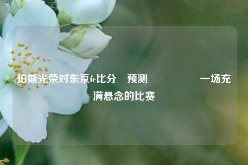 珀斯光荣对东京fc比分⚽预测🎖️一场充满悬念的比赛
