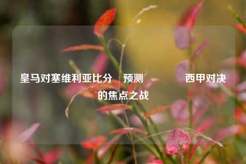 皇马对塞维利亚比分⚽预测🥎西甲对决的焦点之战