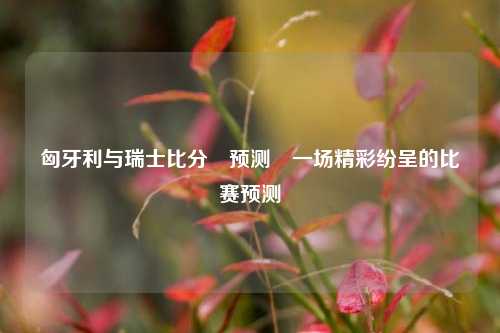 匈牙利与瑞士比分⚽预测⚽一场精彩纷呈的比赛预测