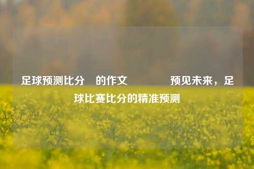 足球预测比分⚽的作文👈预见未来，足球比赛比分的精准预测