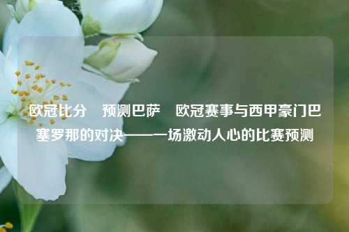 欧冠比分⚽预测巴萨⚾欧冠赛事与西甲豪门巴塞罗那的对决——一场激动人心的比赛预测