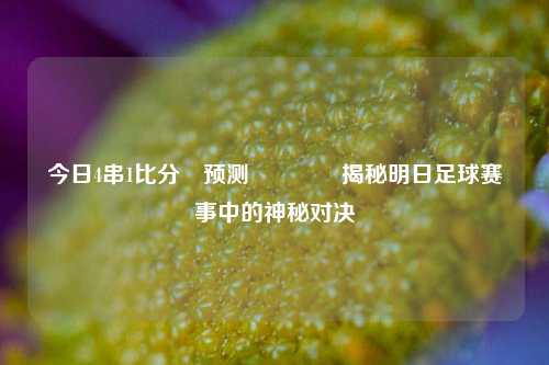 今日4串1比分⚽预测🏅揭秘明日足球赛事中的神秘对决