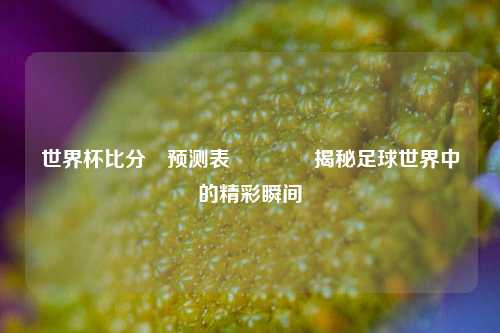 世界杯比分⚽预测表🏆揭秘足球世界中的精彩瞬间