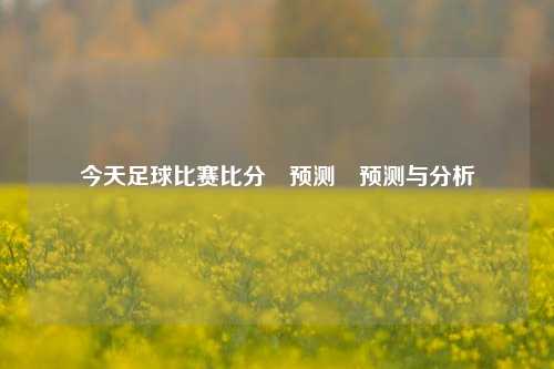 今天足球比赛比分⚽预测⚾预测与分析