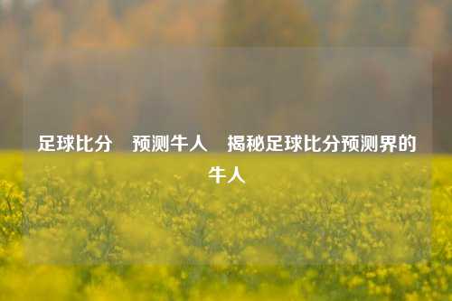 足球比分⚽预测牛人⚾揭秘足球比分预测界的牛人