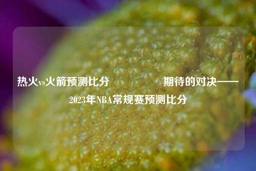 热火vs火箭预测比分⚽🏆期待的对决——2023年NBA常规赛预测比分