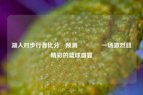 湖人对步行者比分⚽预测🌈一场激烈且精彩的篮球盛宴