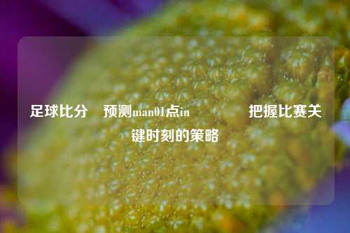 足球比分⚽预测man01点in🥈把握比赛关键时刻的策略