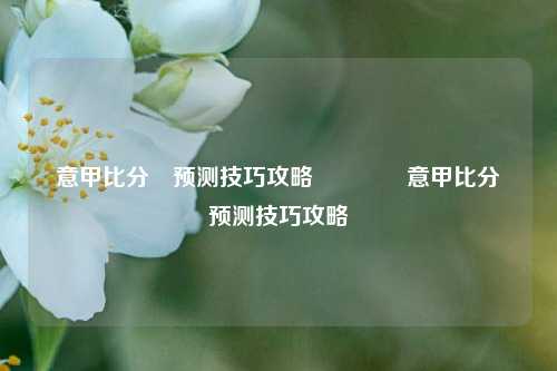 意甲比分⚽预测技巧攻略👉意甲比分⚽预测技巧攻略