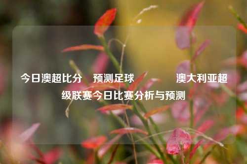 今日澳超比分⚽预测足球🏀澳大利亚超级联赛今日比赛分析与预测