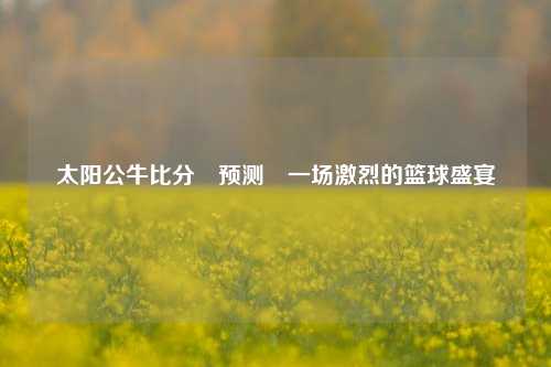 太阳公牛比分⚽预测⚽一场激烈的篮球盛宴