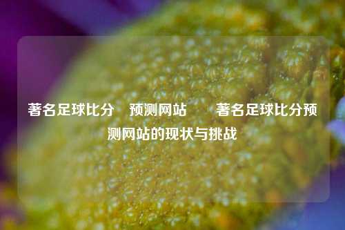 著名足球比分⚽预测网站✌️著名足球比分预测网站的现状与挑战