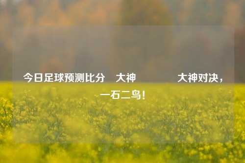 今日足球预测比分⚽大神🏀大神对决，一石二鸟！