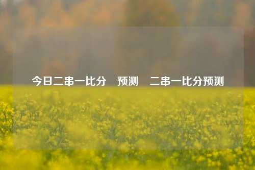 今日二串一比分⚽预测⚾二串一比分预测